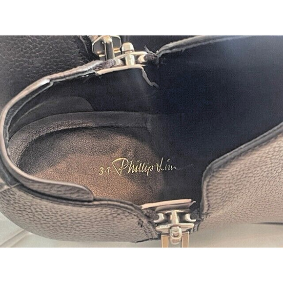 3.1 Phillip Lim Womens Alexa Black Leather Ankle Booties 37 EU / 6.5 US NEW $495 - Picture 4 of 10